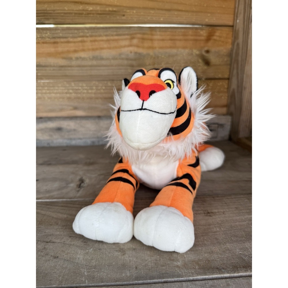 Disney‎ Store Aladdin Jasmine's Tiger RAJAH Laying Down Plush Stuffed Animal 14"